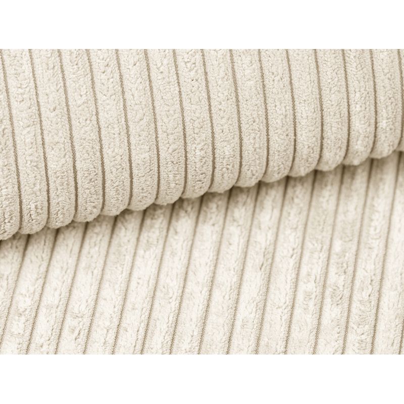 Canapé d'angle réversible convertible avec coffre et 2 poufs en velours côtelé - Beige