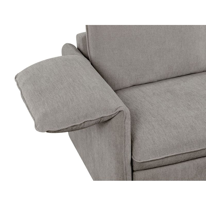 Canapé d'angle réversible convertible en tissu - Gris