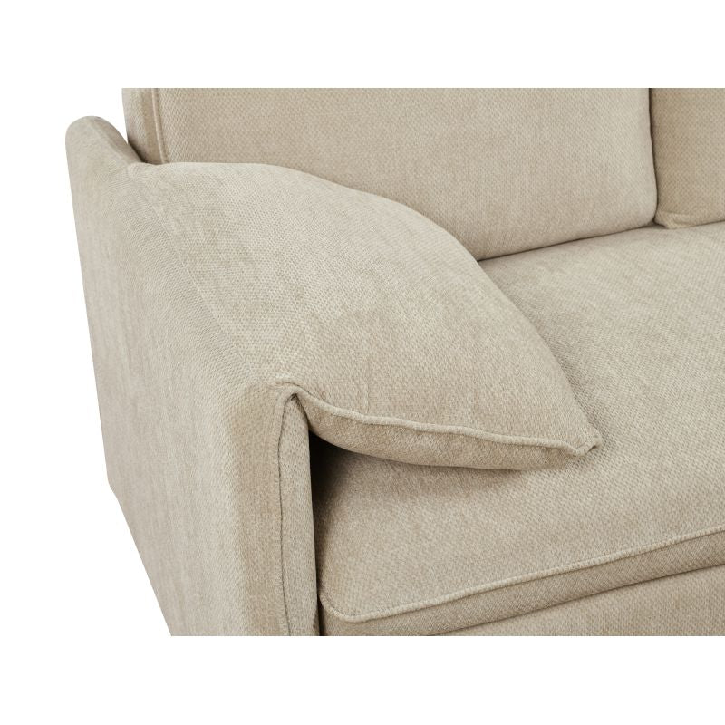 Canapé d'angle réversible convertible en tissu - Beige