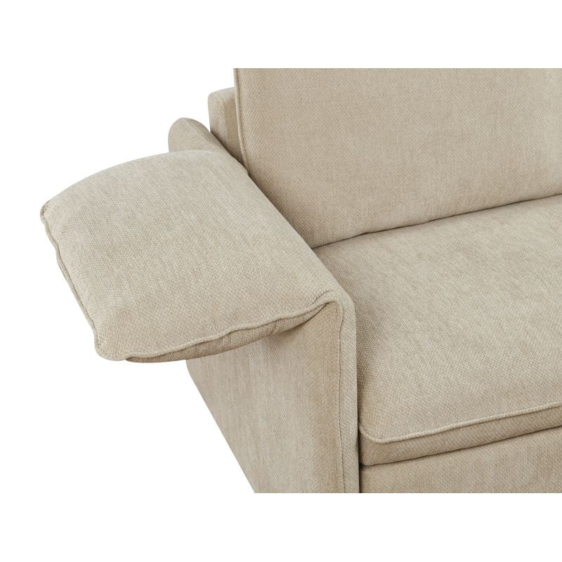 Canapé d'angle réversible convertible en tissu - Beige