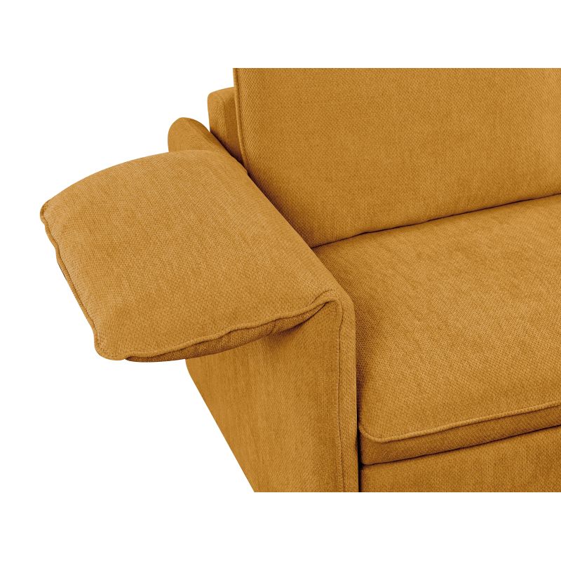 Canapé d'angle réversible convertible en tissu - Jaune