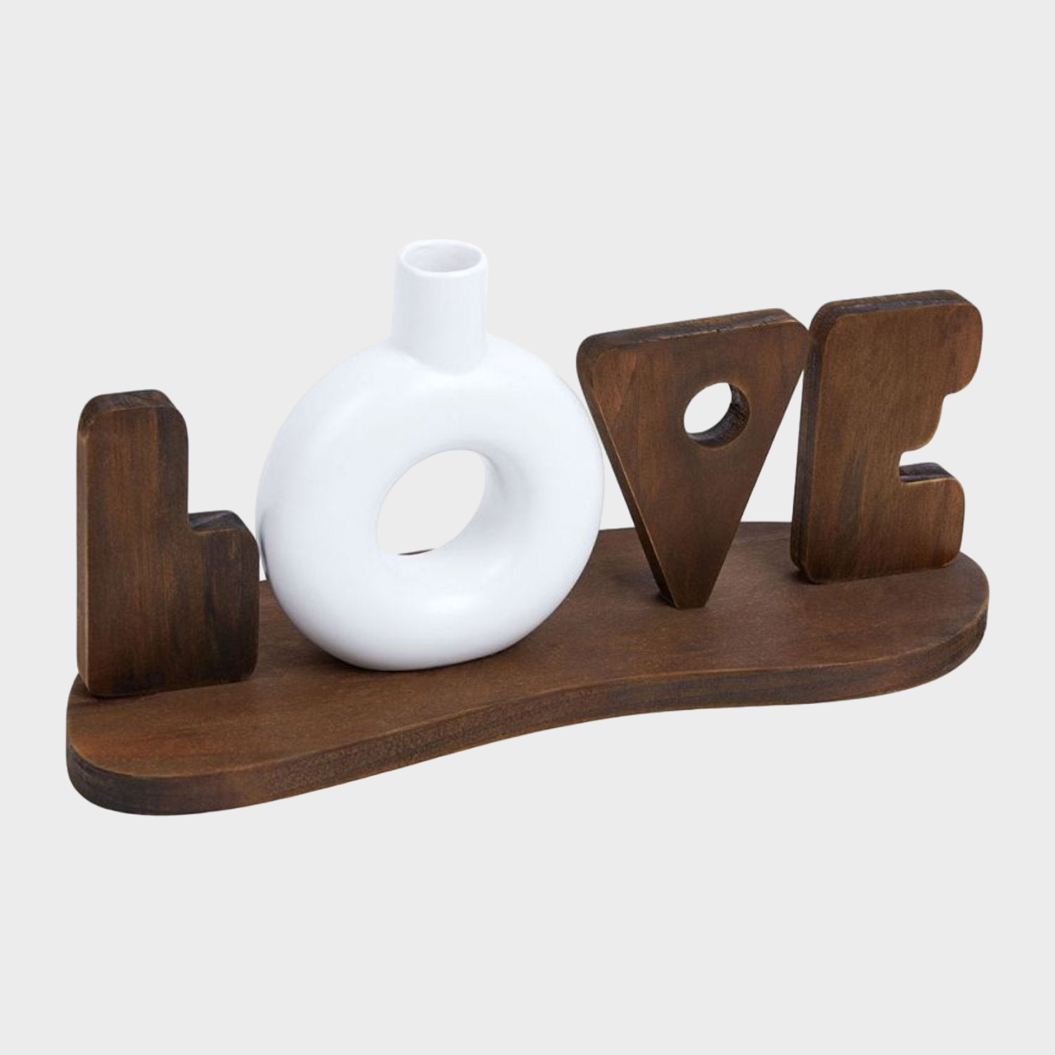 Mot déco "Love" en céramique et bois, ajoutant une touche de romantisme et de chaleur à la décoration intérieure.