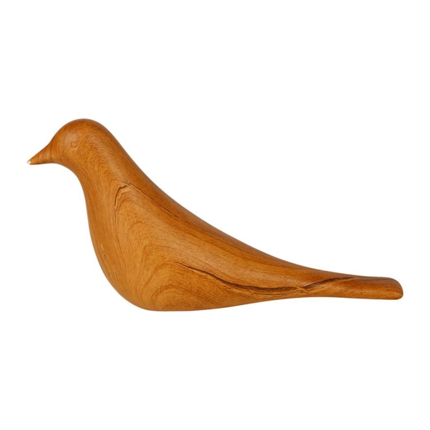 Oiseau décoratif en céramique avec effet bois, ajoutant une touche naturelle et élégante à la décoration intérieure.