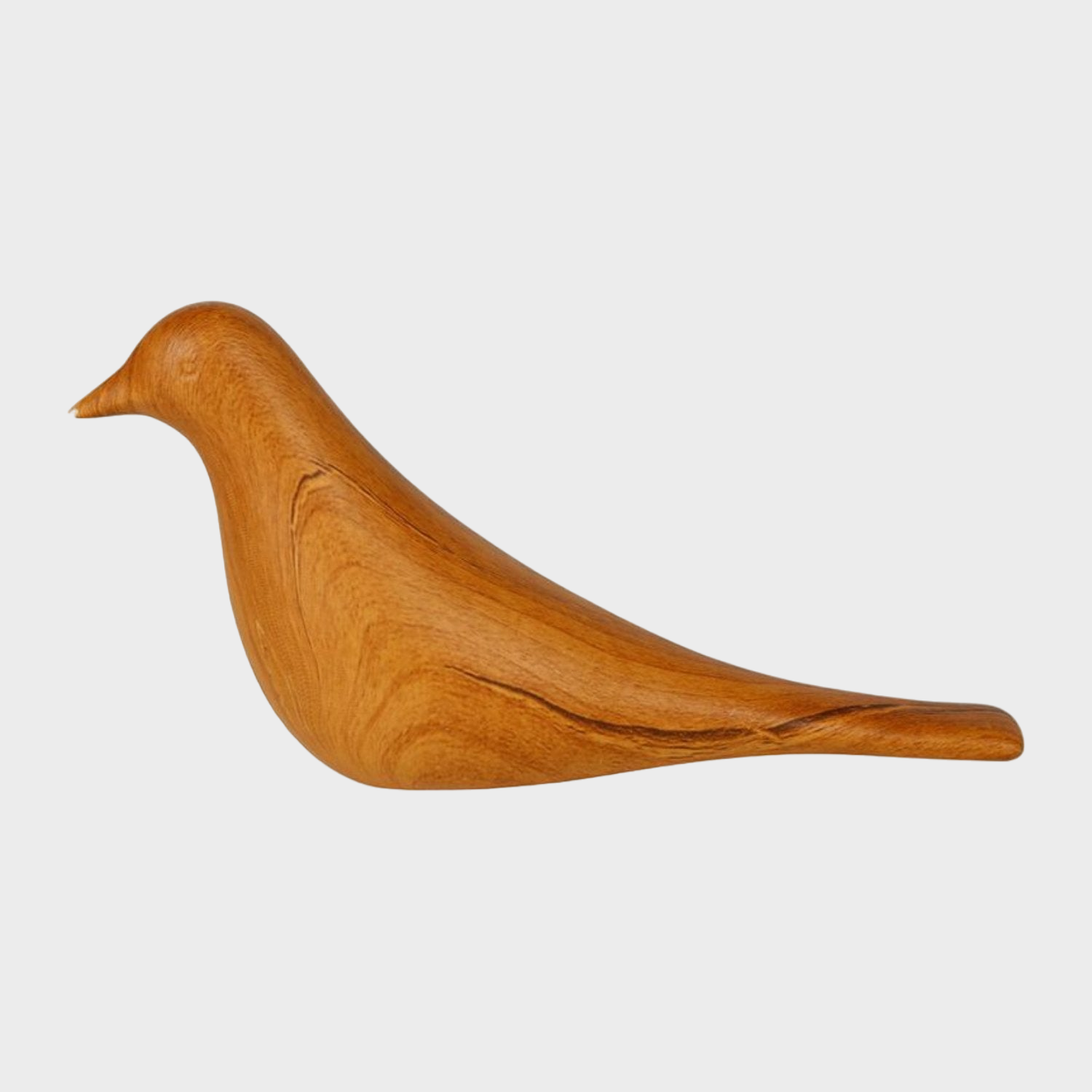 Oiseau décoratif en céramique avec effet bois, ajoutant une touche naturelle et élégante à la décoration intérieure.