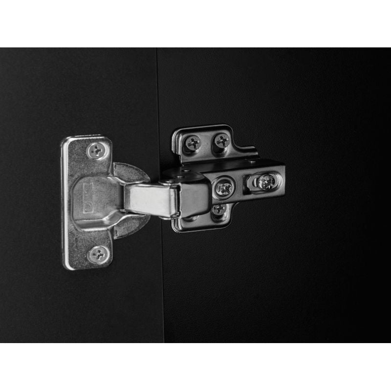 Buffet 2 portes et 1 tiroir à lattes noir - Noir