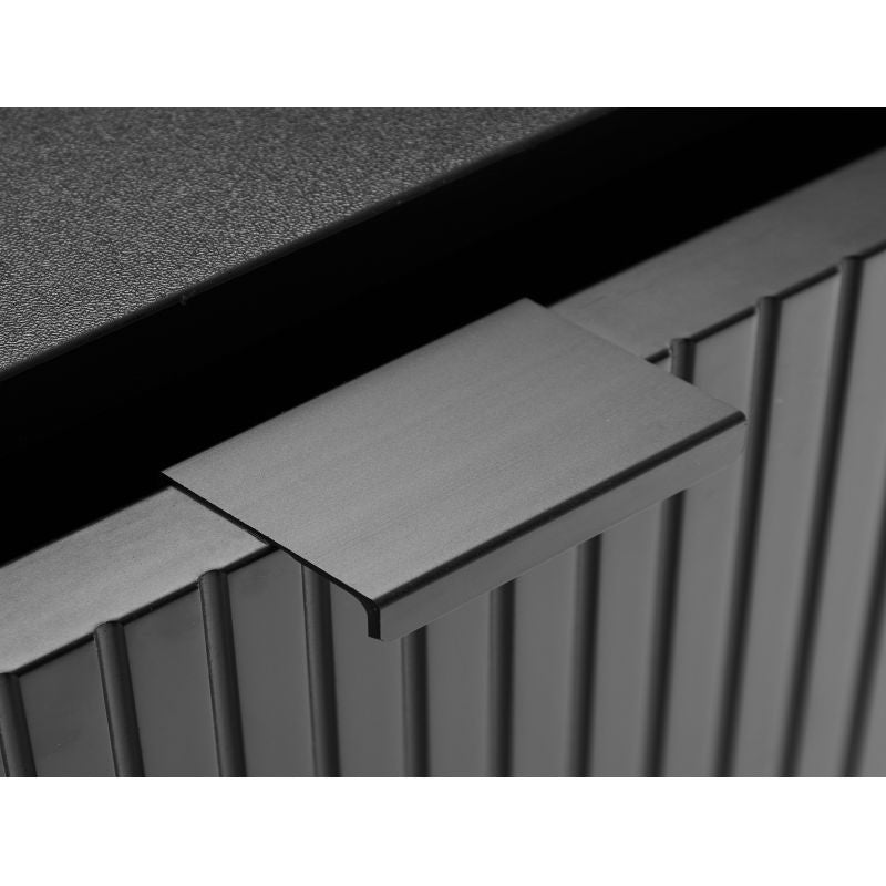 Buffet 2 portes et 1 tiroir à lattes noir - Noir