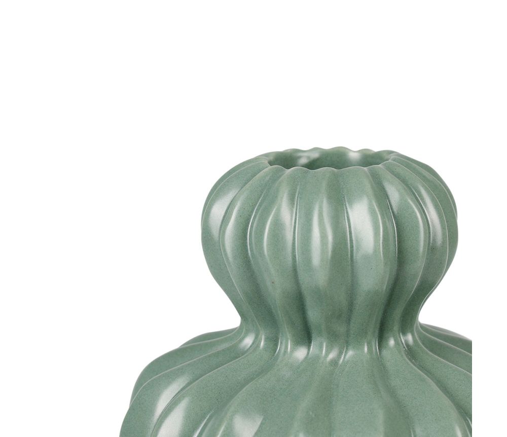 Photophore en céramique vert avec motif Cactus, ajoutant une touche élégante et moderne à la décoration intérieure.