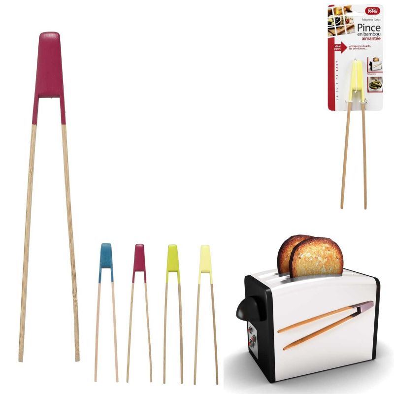 Pince à toast bambou Rouge