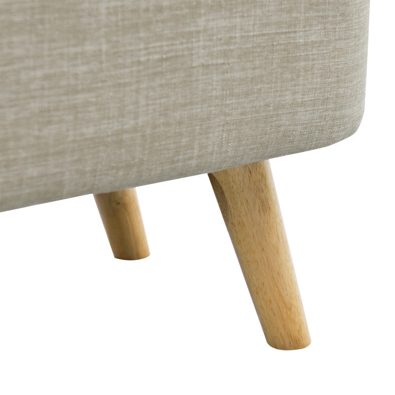 Bout de lit avec rangement en tissu - Beige