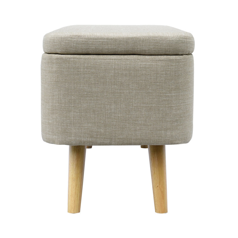 Bout de lit avec rangement en tissu - Beige