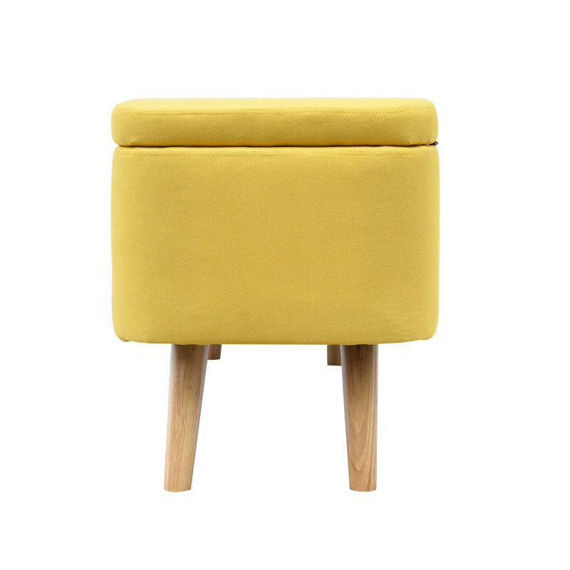 Bout de lit avec rangement en tissu - Jaune