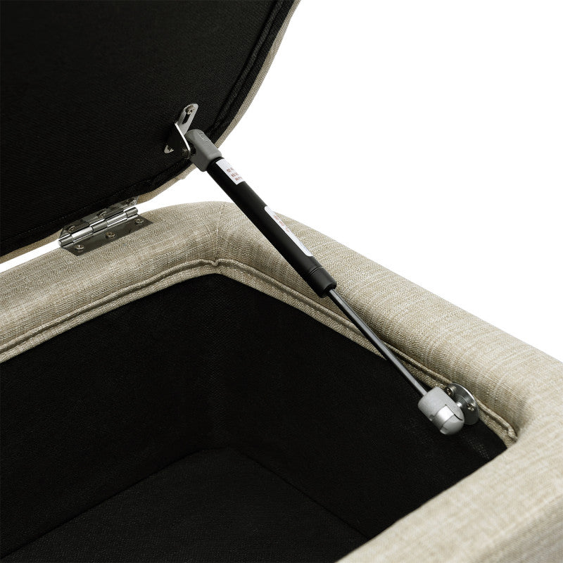 Bout de lit avec rangement en tissu - Beige