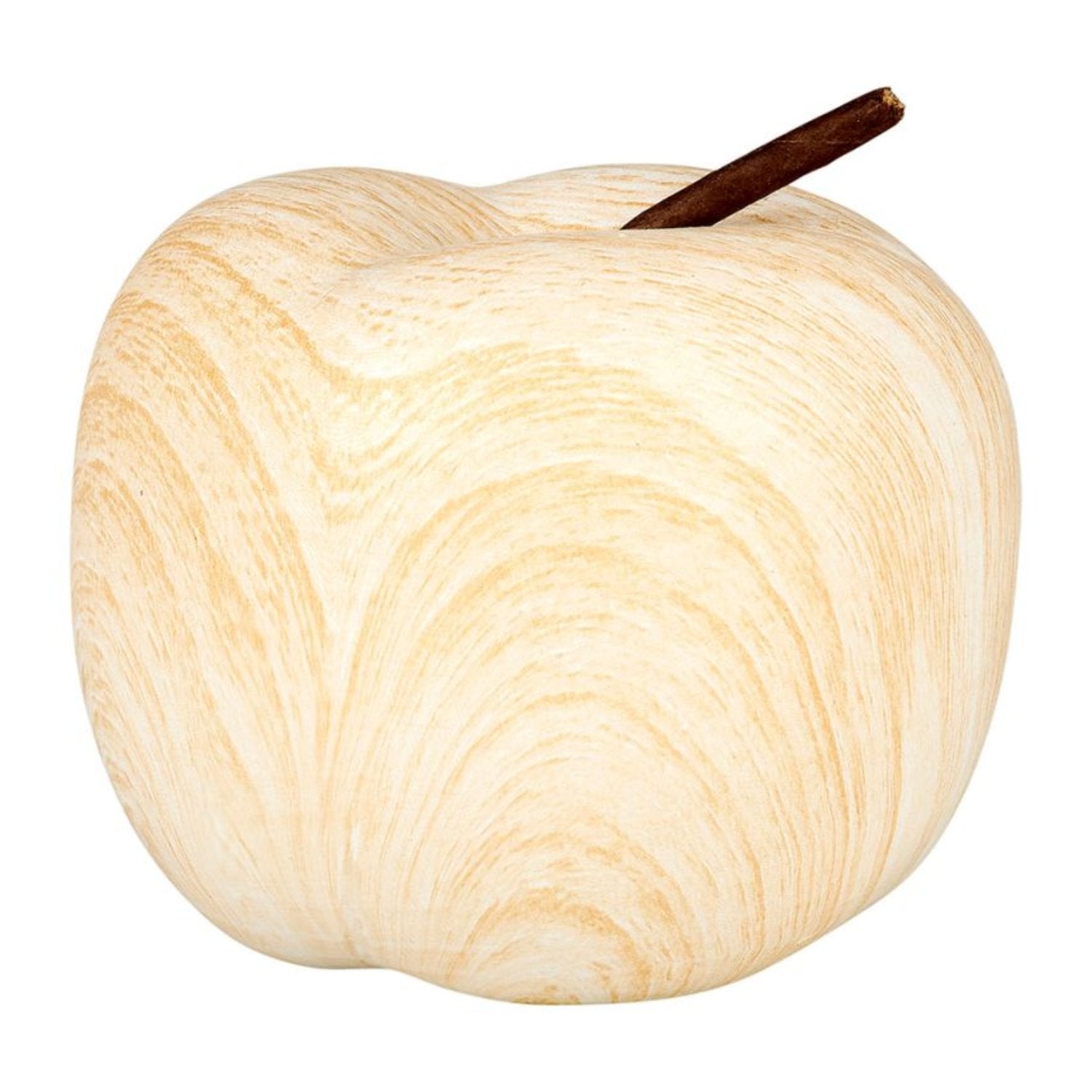 Pomme décorative en céramique blanche posée sur une table, ajoutant une touche de charme et d'élégance.