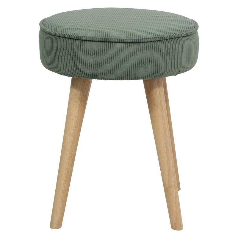 Pouf velours côtelé Popy vert foncé