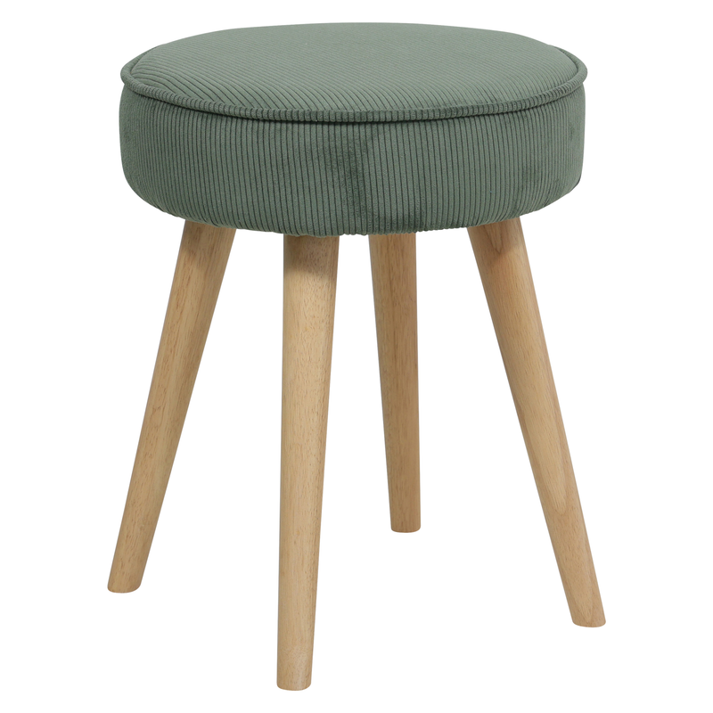 Pouf velours côtelé Popy vert foncé