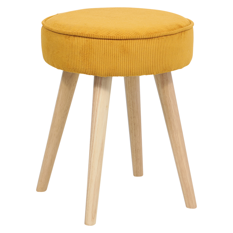 Pouf velours côtelé Popy abricot