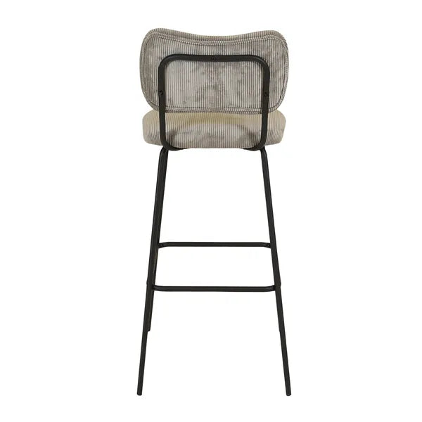 Chaise snack velours côtelé gris acier SEMA