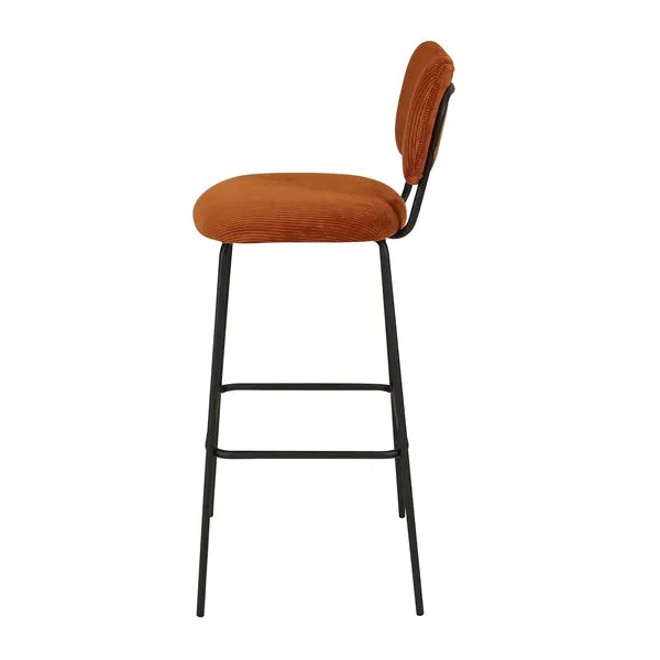 Chaise snack velours côtelé marron foncé SEMA