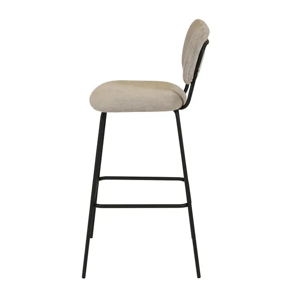 Chaise snack velours côtelé gris clair SEMA