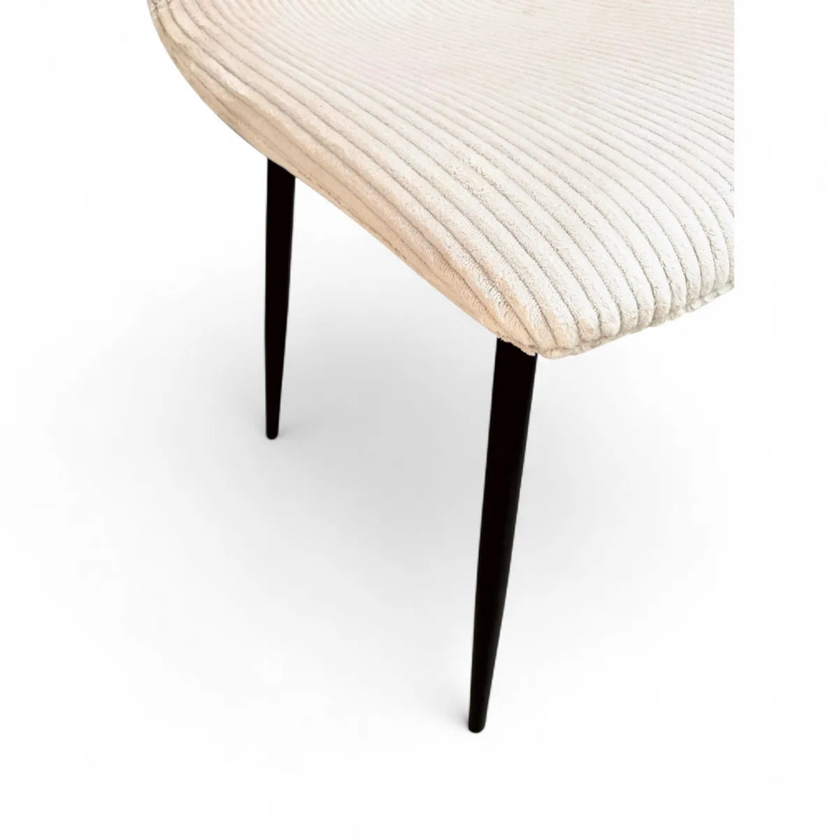 Chaise repas velours côtelé écru Sila