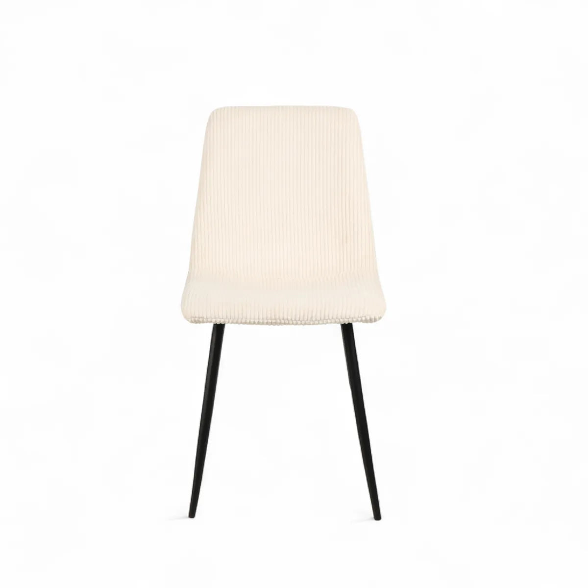 Chaise repas velours côtelé écru Sila