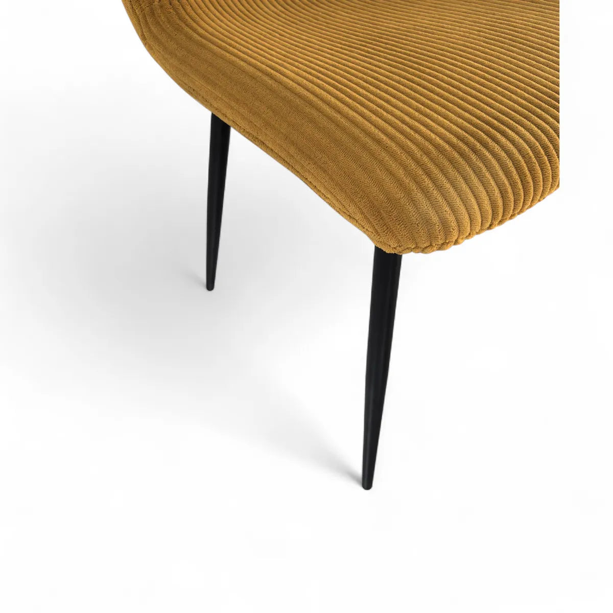 Chaise repas velours côtelé miel Sila
