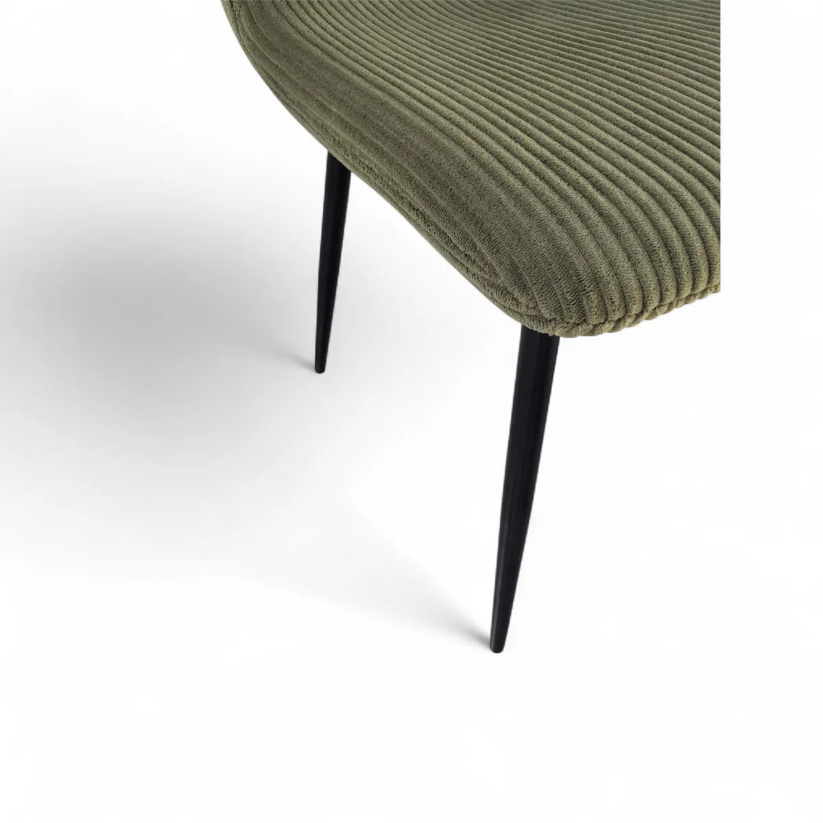 Chaise repas velours côtelé kaki Sila