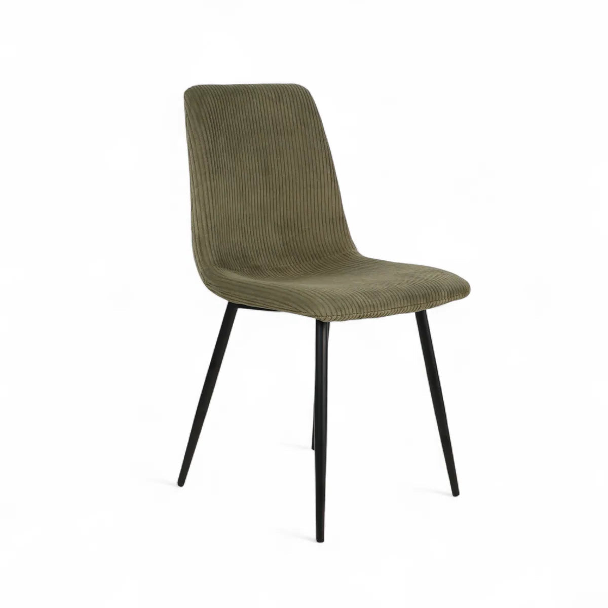 Chaise repas velours côtelé kaki Sila