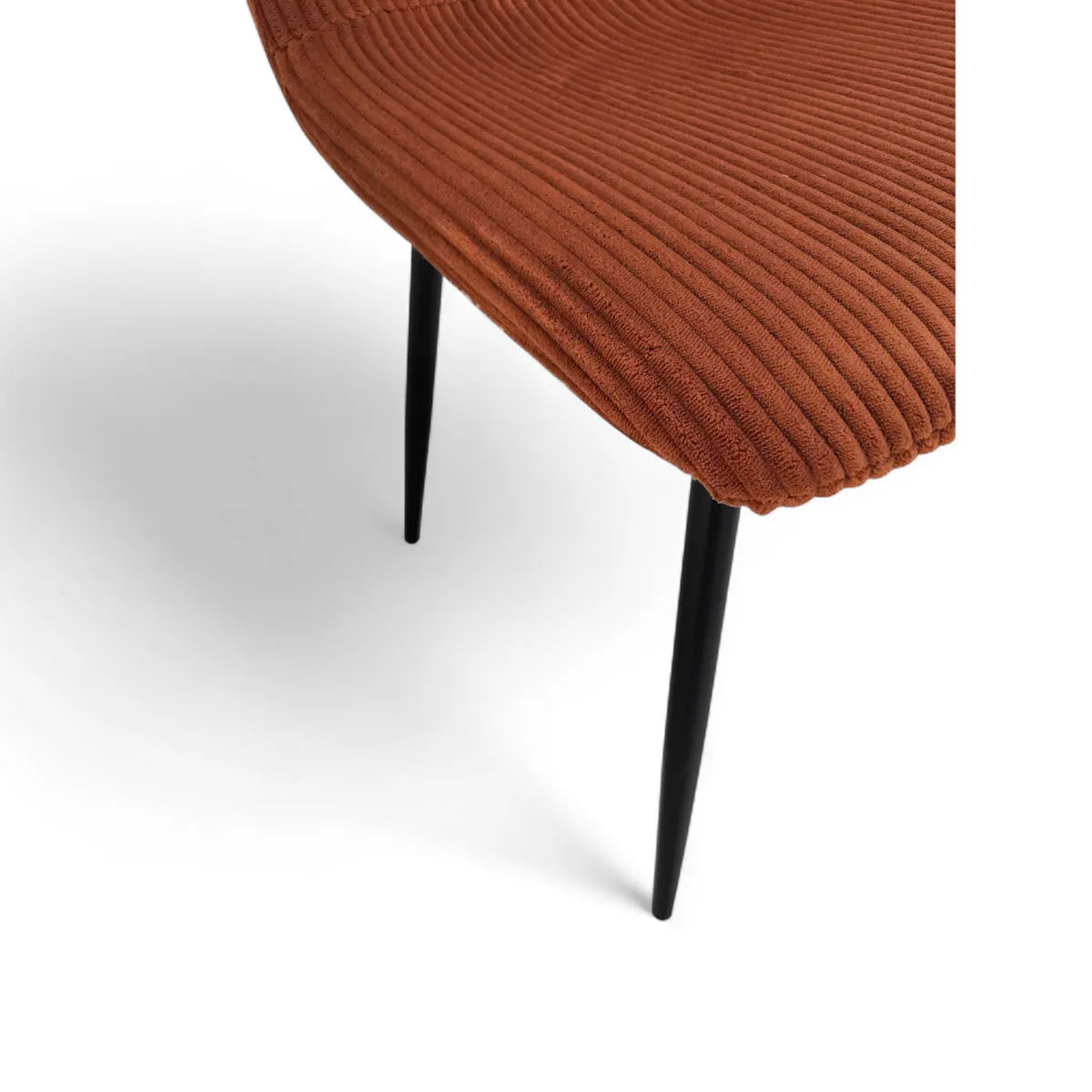 Chaise repas velours côtelé terracotta Sila