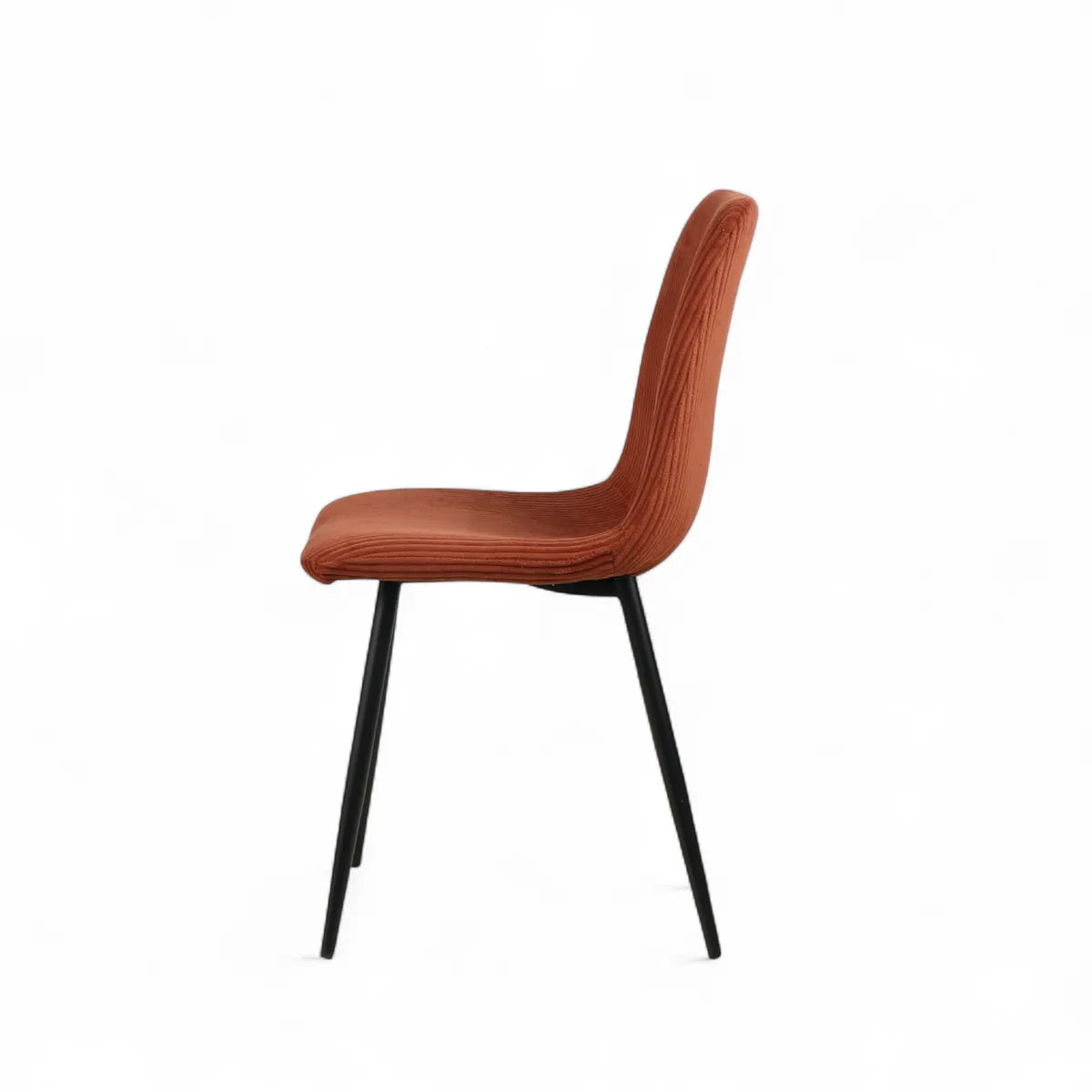 Chaise repas velours côtelé terracotta Sila