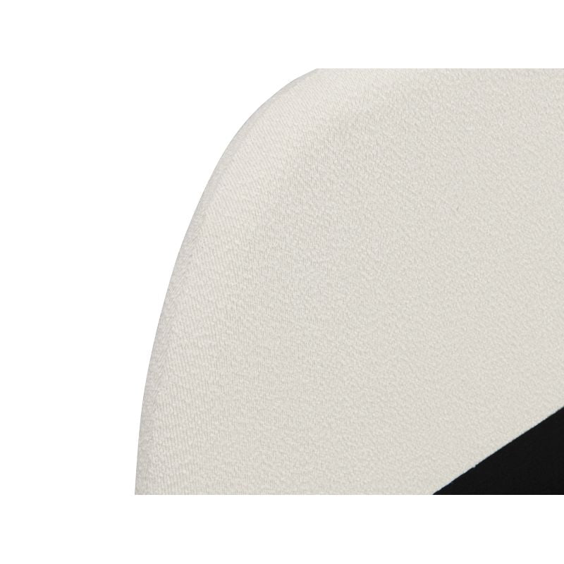 Cadre de lit scandinave avec tête de lit et sommier à lattes en tissu bouclette - Blanc