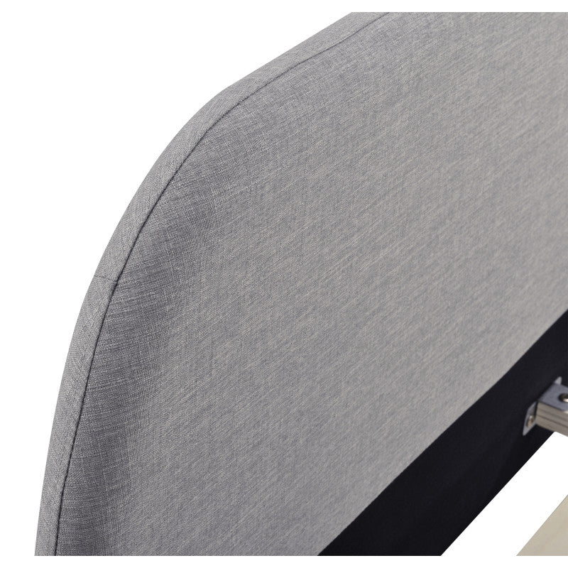 Cadre de lit scandinave avec tête de lit et sommier à lattes en tissu - Gris clair