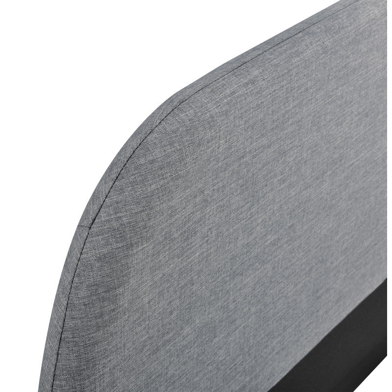 Cadre de lit scandinave avec tête de lit et sommier à lattes en tissu - Gris foncé