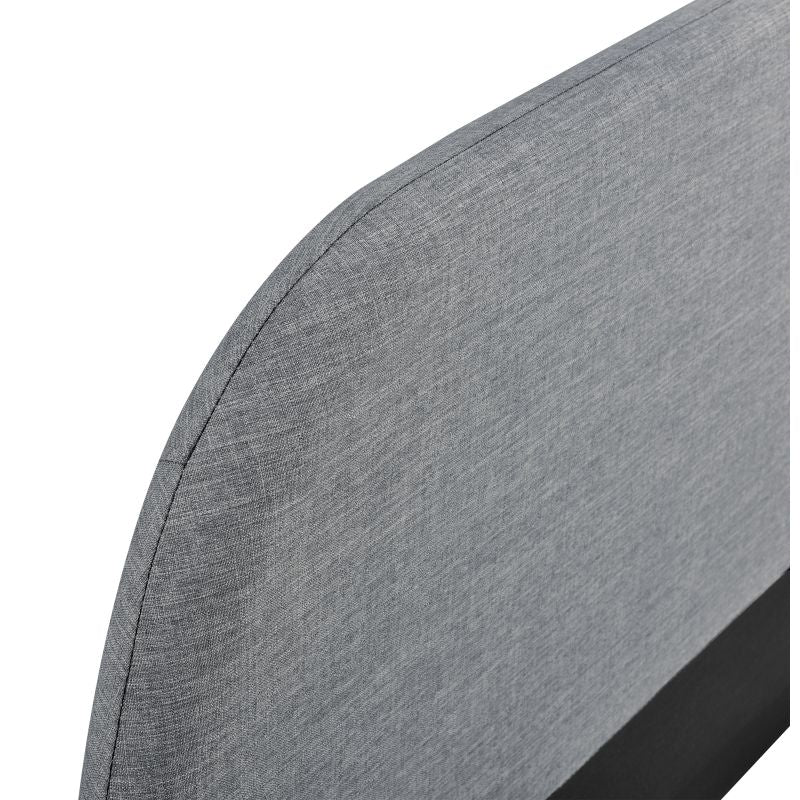 Cadre de lit scandinave avec tête de lit et sommier à lattes en tissu - Gris foncé