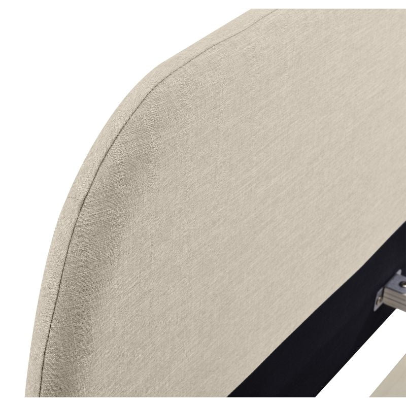 Cadre de lit scandinave avec tête de lit et sommier à lattes en tissu - Beige