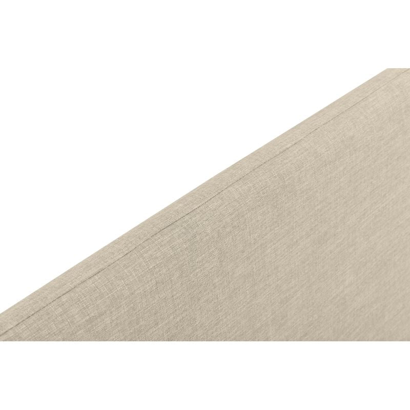Cadre de lit scandinave avec tête de lit et sommier à lattes en tissu - Beige