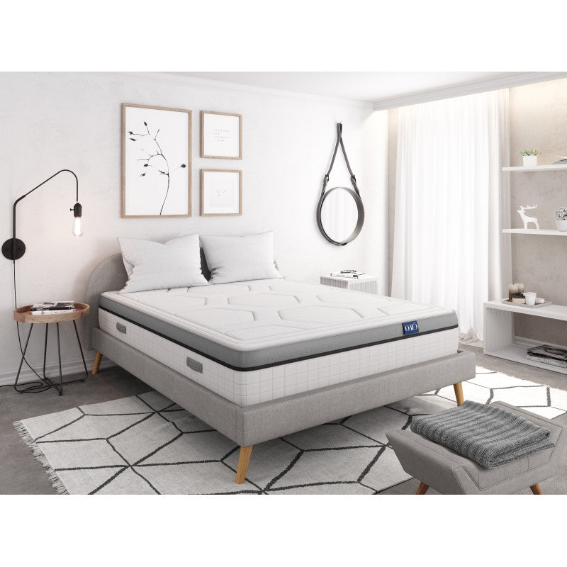 Matelas en mousse à mémoire de forme MemoryTex + ressorts ensachés - 29 cm d'épaisseur
