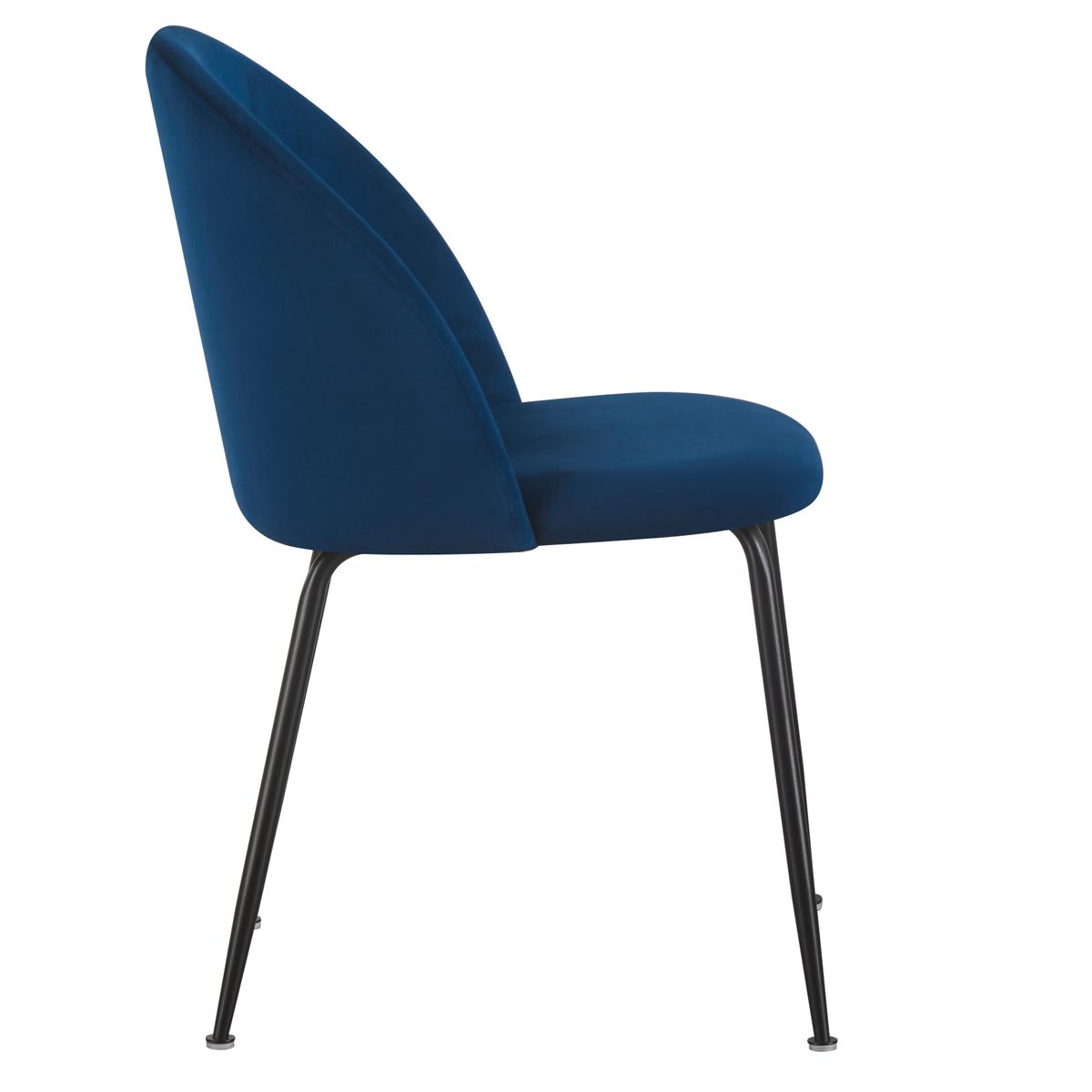 Chaise Valta velours bleu