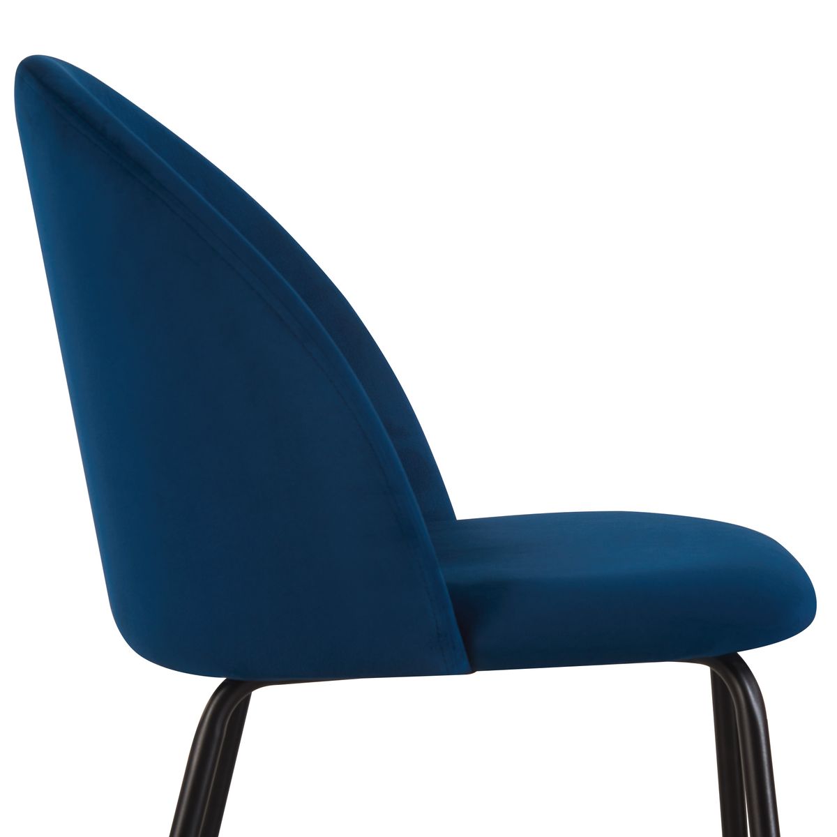 Chaise Valta velours bleu