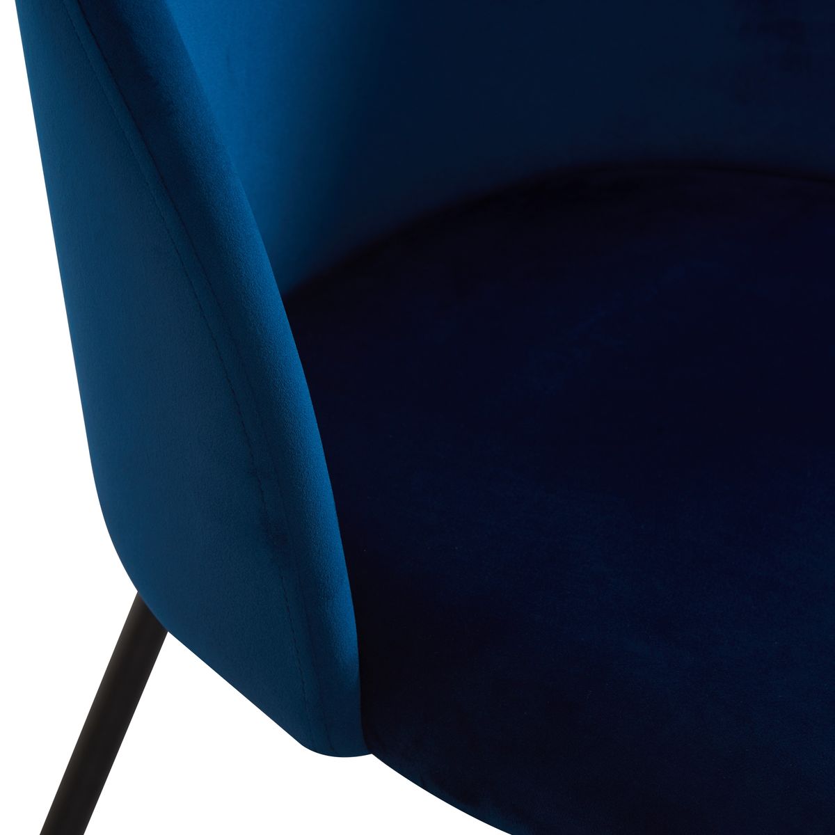 Chaise Valta velours bleu