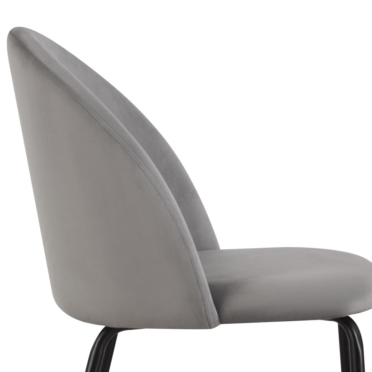 Chaise Valta velours gris clair
