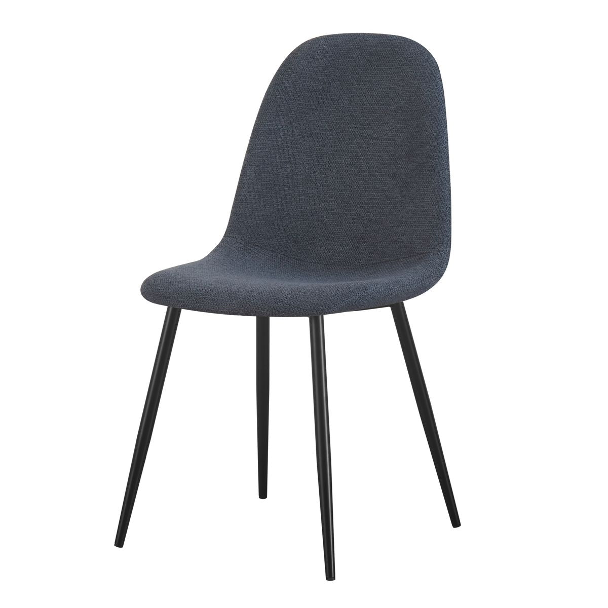 Chaise Yuko tissu bleu foncé