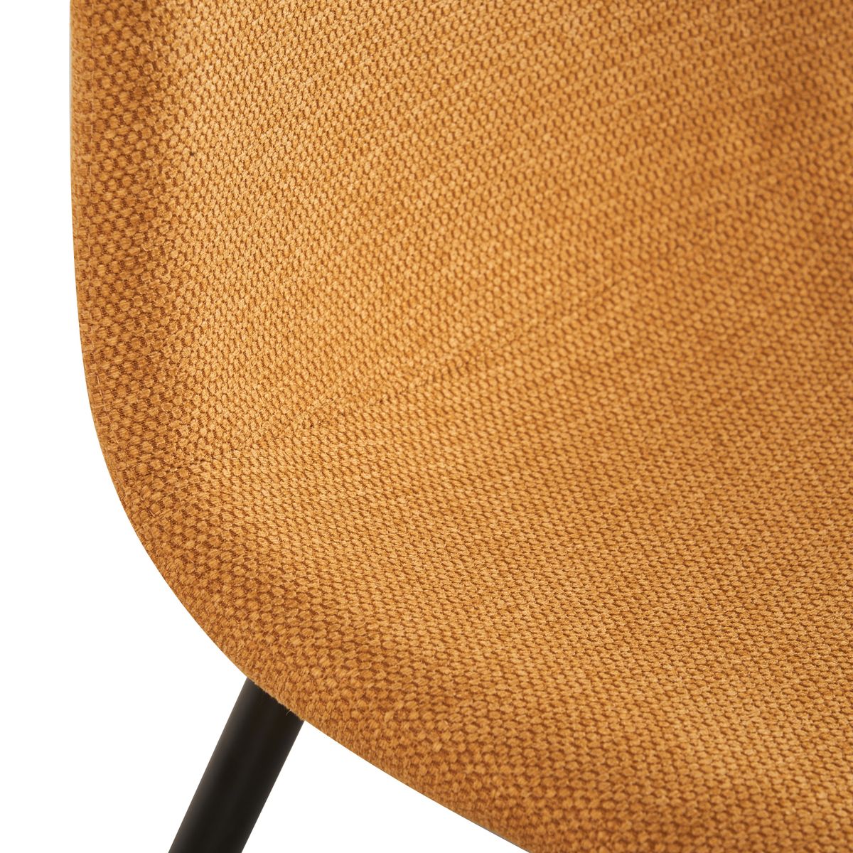 Chaise Yuko tissu moutarde