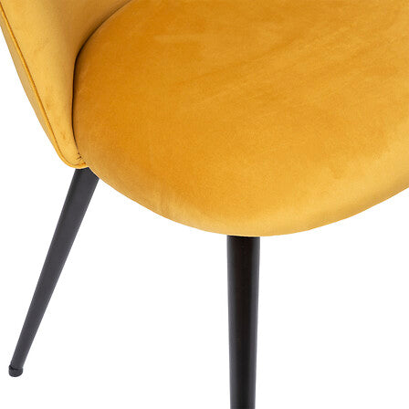 Chaise Slano velours Ocre