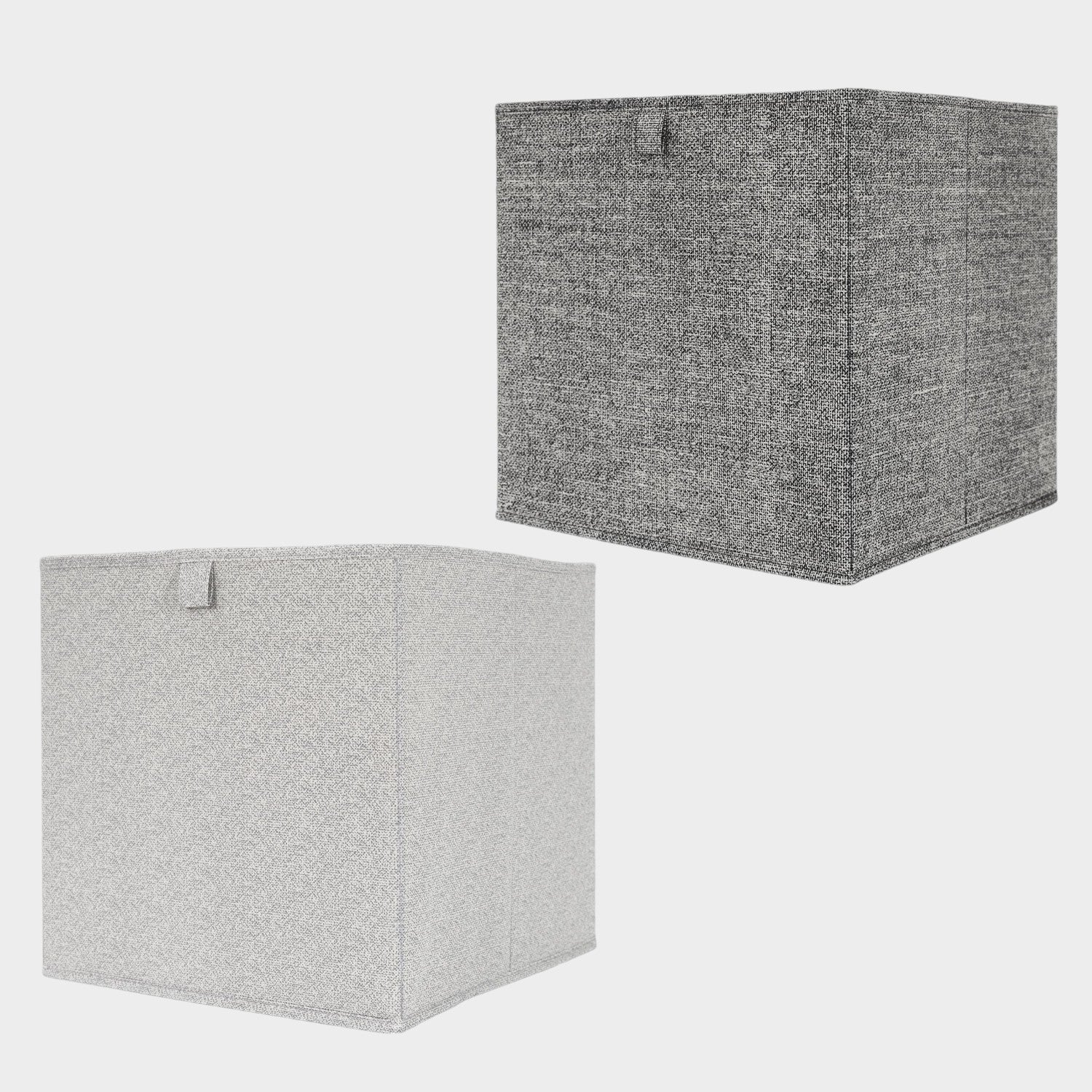 Cube de rangement pliable noir et gris chiné 30x30cm Lot de 2