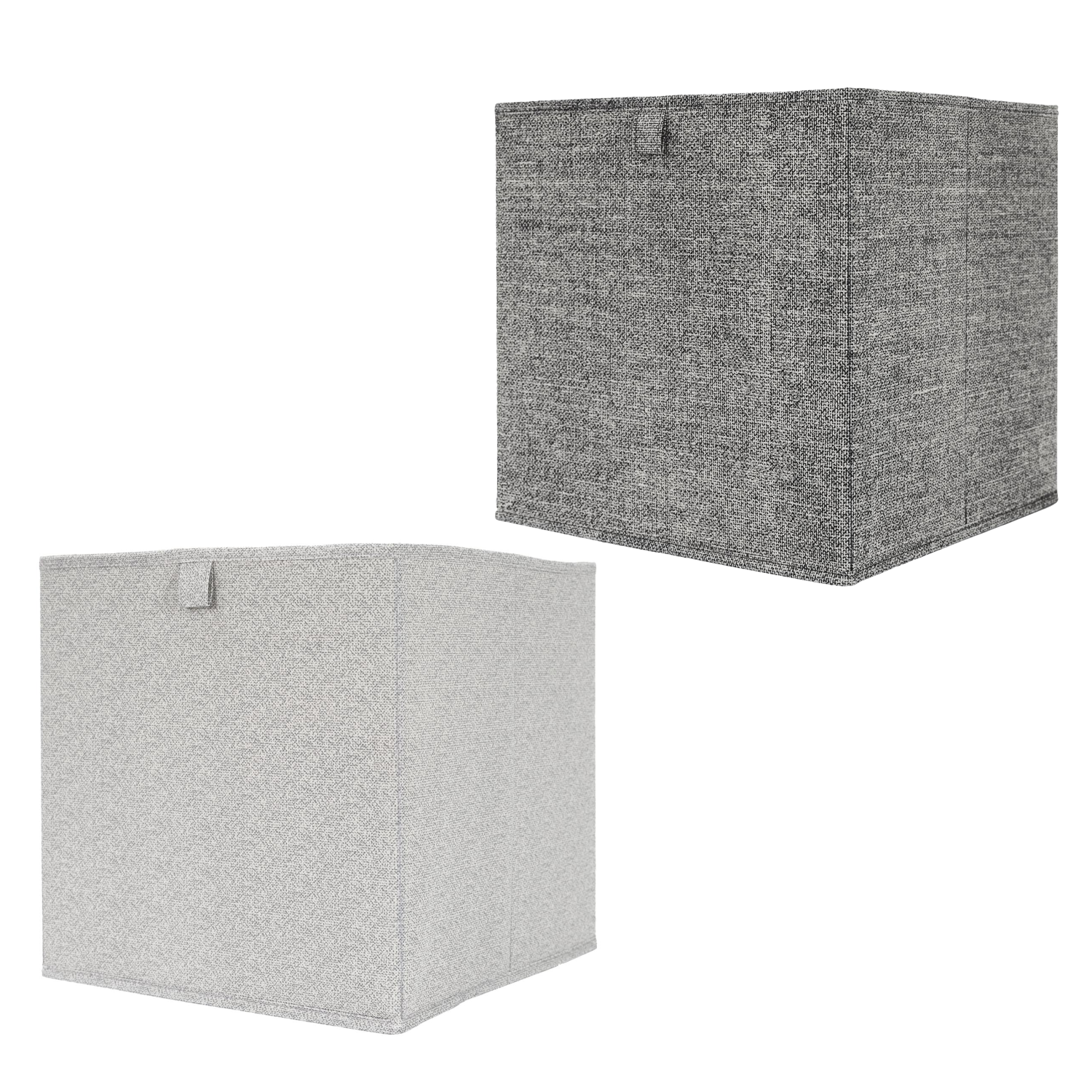 Cube de rangement pliable noir et gris chiné 30x30cm Lot de 2