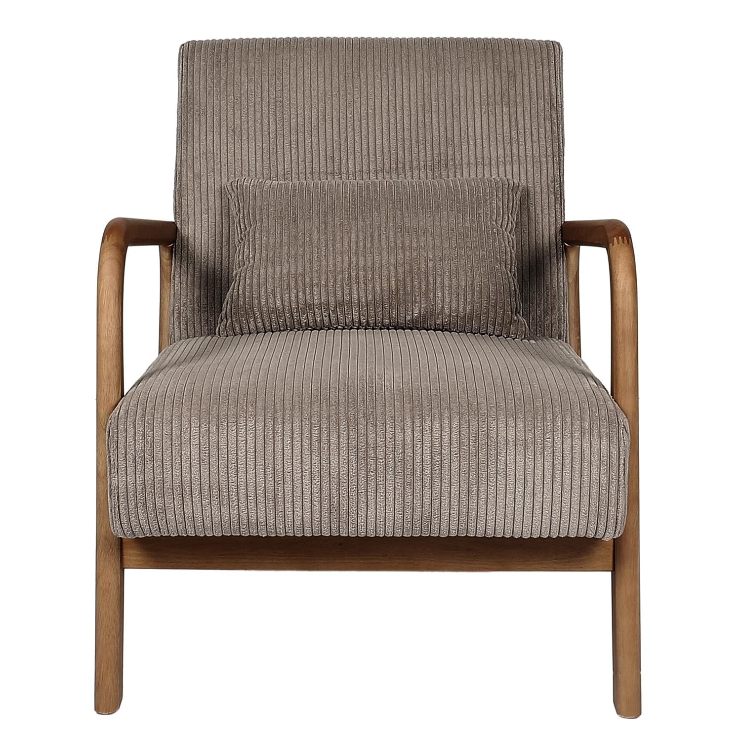 Fauteuil salon côtelé Scott Taupe