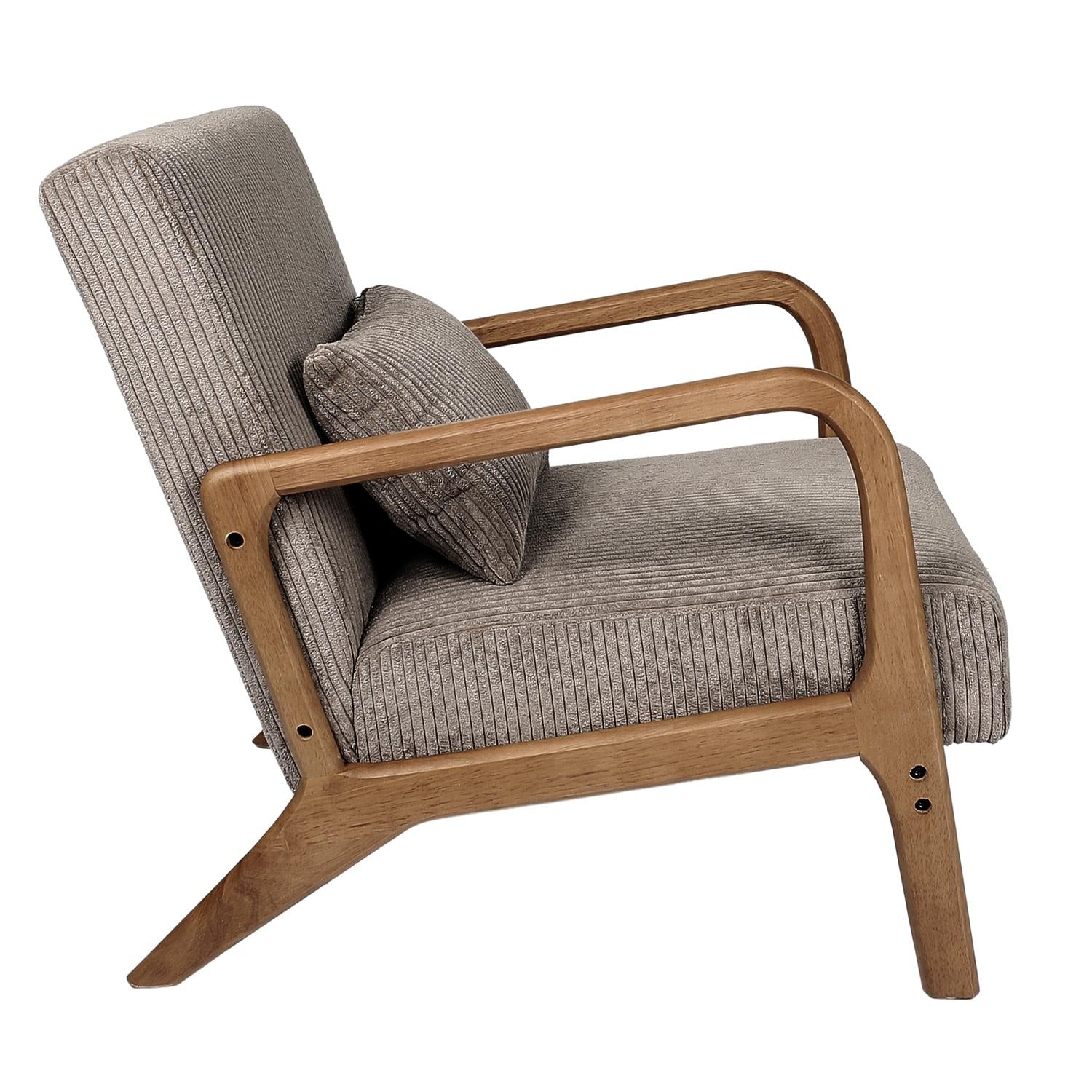 Fauteuil salon côtelé Scott Taupe
