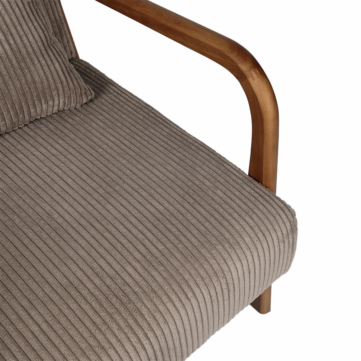 Fauteuil salon côtelé Scott Taupe