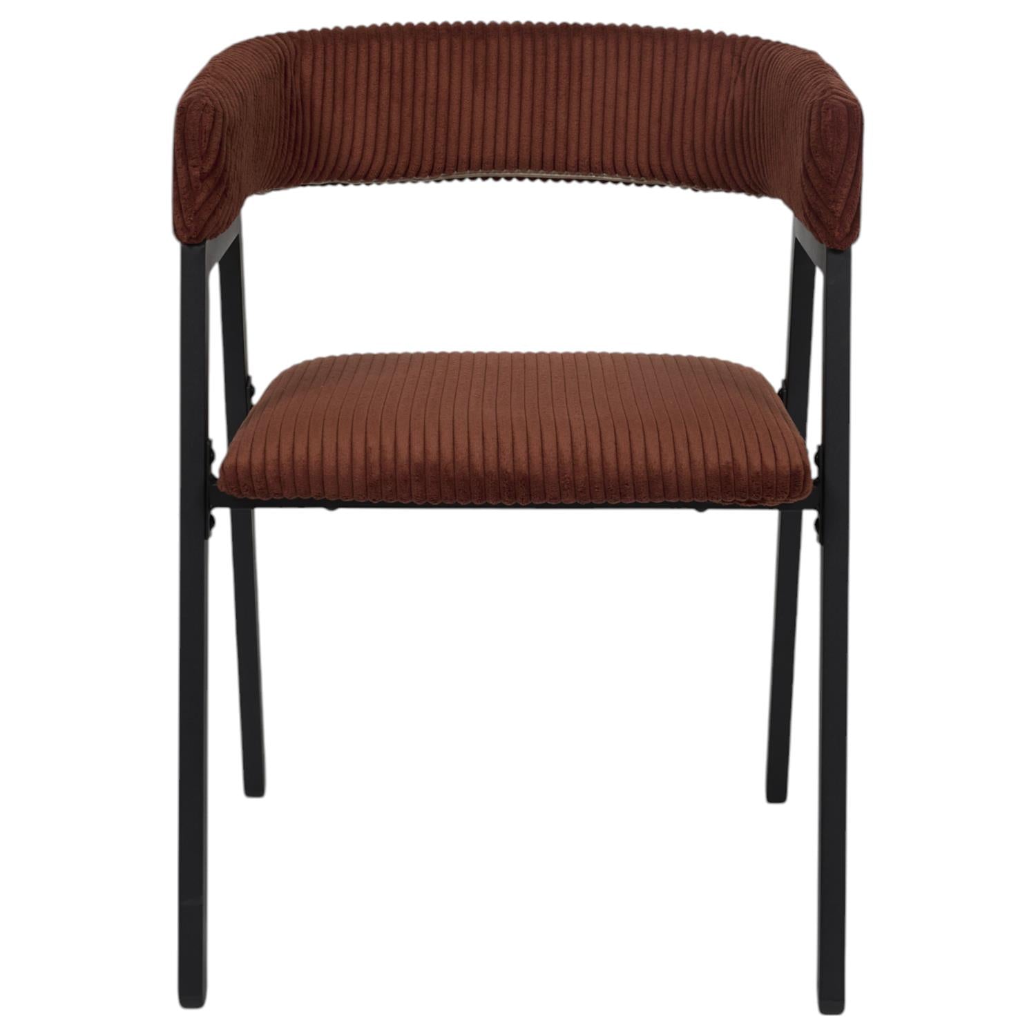 Fauteuil design côtelé Scott Terracotta